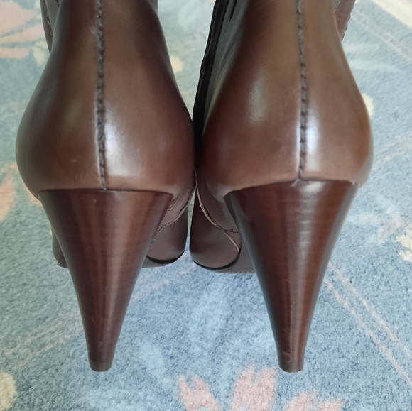 Y2K Pierre Cardin Womens Taupe/Brown Leather Ankle Boots Booties Size 38/US 7.5 - Picture 5 of 9
